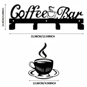 CIFbuy Rustic Farmhouse Wall Mounted Mug Rack, Space-Saving Coffee Cup Holder, Organizer for Coffee Bar, Shelf, for Coffee Lovers （TikTRa, TikTRa