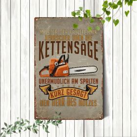 CIFbuy 8x12 Inch Iron Metal Wall Sign, Vintage German Chainsaw Slogan Plaque Decor（WalikWall, WalikWall, Theme Self-pickup Logiopics）