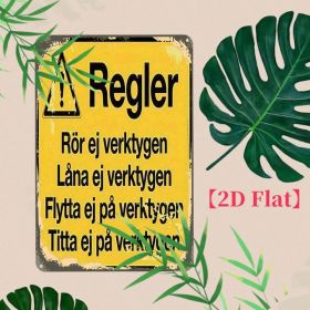 CIFbuy Vintage Metal Sign 12x8, Workshop Rules Swedish Tool Warning Decor（ikHumorous, ikHumorous, Theme Self-pickup Logiopics）
