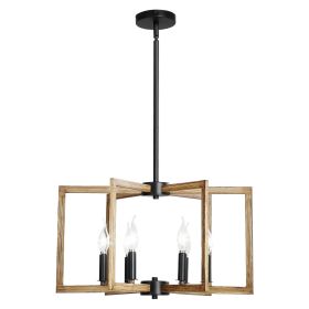 6-Light Chandelier Metal Modern Chandelier Adjustable Height for Ceilings