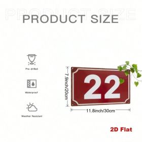 CIFbuy Vintage Number 22 Metal Sign 8x12, Flat Red White Numerical Wall Decor（ikSign, ikSign, Theme Self-pickup Logiopics）