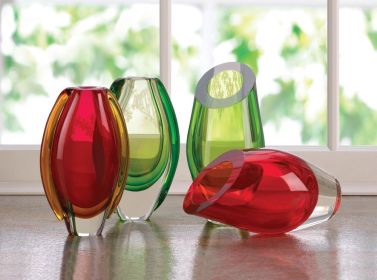 Red Cut Glass Vase