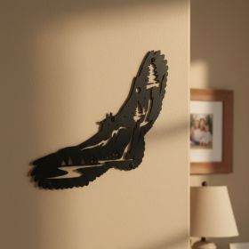 CIFbuy Handmade Metal Songbird Wall Art Rustic Farmhouse Decor Indoor Outdoor Garden Patio, Rustproof Iron Sculpture Delicate, Bird Silhouette Un (Option: 64259929)