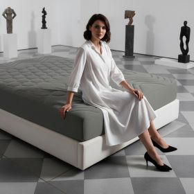 Premium Fitted Mattress Cover, Breathable Fitted Sheet, All Around Elastic Bed Protector For Home Use (Option: 78x80 inch-Dark Grey)