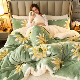 1PC Sherpa Comforter Set, Reversible Thick Fluffy Bedding Comforter, Ultra Soft Warm Quilt For Bedroom (Option: 104x90 inch)