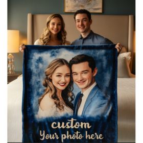 Custom Photo Blanket Personalized Fleece Throw | 350gFlannel | Same-Day Shipping | Perfect Gift for Family & Friends 40"X50” (Option: 45211146)