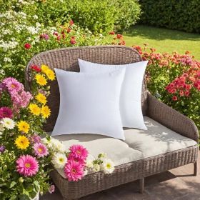 White Square Pillows 2-pack With Bubble Wrap Suitable For Bed Cushions, 18X18 Inches, Sofa Cushions, Patio Cushions, Cushion Inserts, Breathable, (Option: defaulttitle)