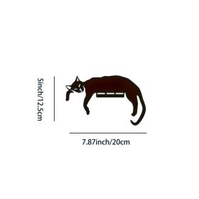 CIFbuy Gothic Black Cat Silhouette Rustproof Iron Wall Art, Vintage Witchy Dark Academia Hanging Ornament, Hanging Ornament, Creepy-Cute Decor Gi (Option: 08229947)