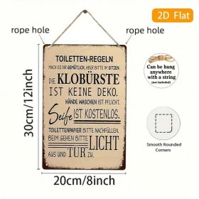 CIFbuy Vintage German Toilet Rules Iron Wall Sign 8x12, Wall Sign 8x12, Humorous Bathroom Decor（ikIron, ikIron, Theme Self-pickup Logiopics） (Option: 29782563)