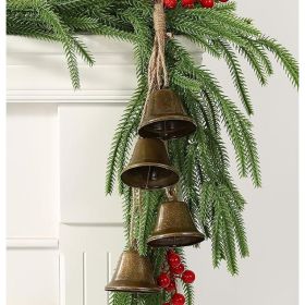 Gold Vintage Christmas Bells, Rustic Decorative Bell Ornaments For Doors, Wreaths, Christmas Trees, Mantels, And Holiday Home Decor (Option: Vintage)
