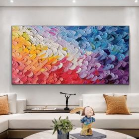 Handmade Oil Painting Original Oil Painting On Canvas Large Wall Art Abstract Colorful Feathers Painting Custom Painting Office Living room Bedro (style: 01, size: 40x80cm)