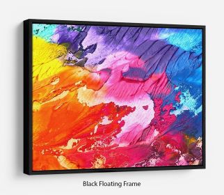 Abstract Oil Paint Floating Frame Canvas (Color: Grey, size: 16" x 12" / 42cm x 30cm (approx))