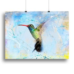 Humming Bird Painting Canvas Print or Poster (Type: Standard Framed Canvas Print, size: 28" x 20" / 70cm x 50cm (approx))