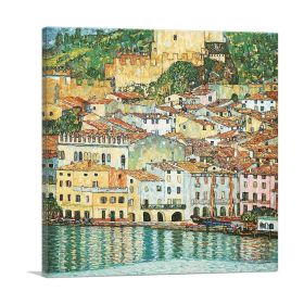Malcesine Lake Garda 1913 (Type: Standard Framed Canvas Print, size: 12" x 12" / 30cm x 30cm (approx))