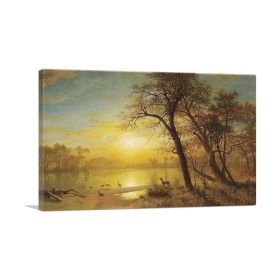 Mountain Lake (Type: Standard Framed Canvas Print, size: 16" x 12" / 42cm x 30cm (approx))