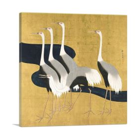Cranes (Type: Standard Framed Canvas Print, size: 12" x 12" / 30cm x 30cm (approx))