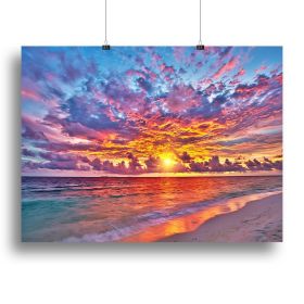 Colorful sunset over ocean on Maldives Canvas Print or Poster (Type: Poster Print, size: 12" x 8" / 30cm x 20cm (approx))