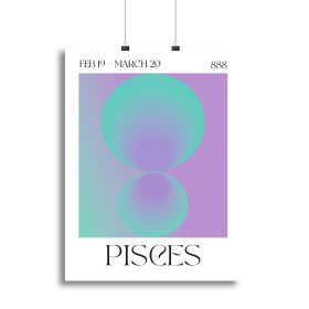 Pisces Celestial Dreams Art Canvas Print or Poster (Type: Standard Framed Canvas Print, size: 32" x 24" / 80cm x 60cm approx)