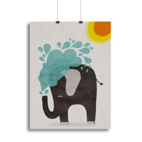 Funny elephant Canvas Print or Poster (Type: Poster Print, size: 24" x 16" / 60cm x 40cm approx)