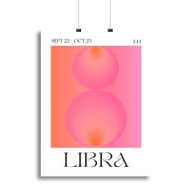 Libra Zodiac Equilibrium Art Canvas Print or Poster (Type: Poster Print, size: 24" x 16" / 60cm x 40cm approx)