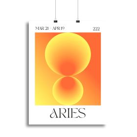 Aries Zodiac Fire Print Canvas Print or Poster (Type: Poster Print, size: 12" x 8" / 30cm x 20cm approx)