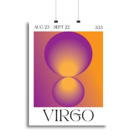 Virgo Zodiac Radiant Print Canvas Print or Poster (Type: Standard Framed Canvas Print, size: 40" x 26" / 100cm x 65cm approx)