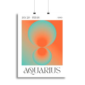 Aquarius Zodiac Insight Poster Canvas Print or Poster (Type: Poster Print, size: 24" x 16" / 60cm x 40cm approx)