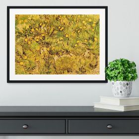 A Field of Yellow Flowers by Van Gogh Framed Print (Color: White/No White Edging, size: 24" x 16" / 60cm x 40cm (approx))