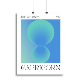 Capricorn Galactic Energy Art Canvas Print or Poster (Type: Standard Framed Canvas Print, size: 40" x 26" / 100cm x 65cm approx)