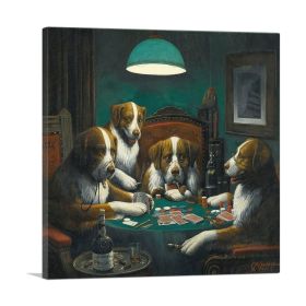 The Poker Game 1894 (Type: Standard Framed Canvas Print, size: 30" x 30" / 70cm x 70cm (approx))