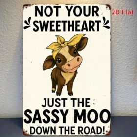 CIFbuy Vintage Square Metal Sign Not Your Sweetheart Sassy Cow, Sassy Cow, Retro Wall Art 8x12（ikNot, ikNot, Theme Self-pickup Logiopics） (Option: 76627691)