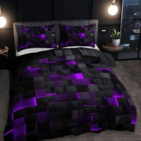 Abstract Grid Series Quilt Cover Digital Printing Bedding (Option: 2 Style-200X225CM threepiece set)