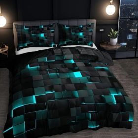 Abstract Grid Series Quilt Cover Digital Printing Bedding (Option: 3 Style-260 X240 Three Pieces)
